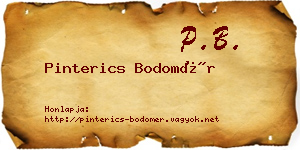 Pinterics Bodomér névjegykártya